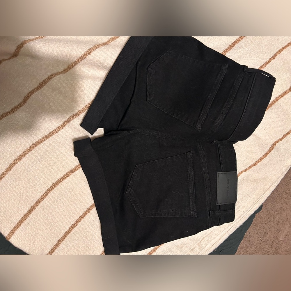Lucy Black Denim Shorts Ava Mid Rise